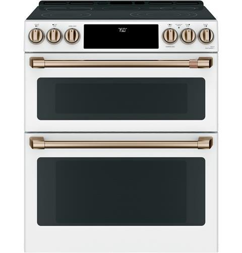 Café™ 30" Slide-In Front Control Radiant and Convection Double Oven Range CES750P4MW2