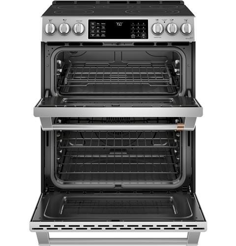 Café™ 30" Slide-In Front Control Radiant and Convection Double Oven Range CES750P2MS1