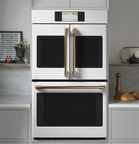 Café Professional Series 30" Smart Built-In Convection French-Door Double Wall Oven CTD90FP4NW2