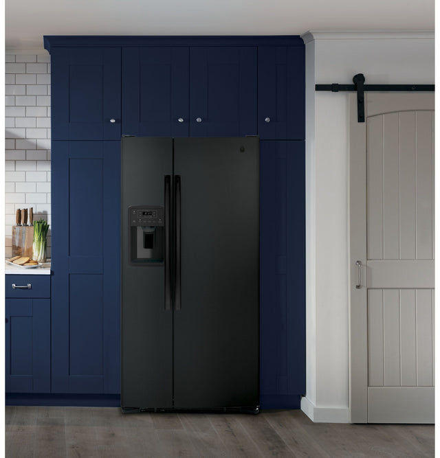 GE ENERGY STAR 23.0 CU. FT. SIDE-BY-SIDE REFRIGERATOR GSE23GGPBB