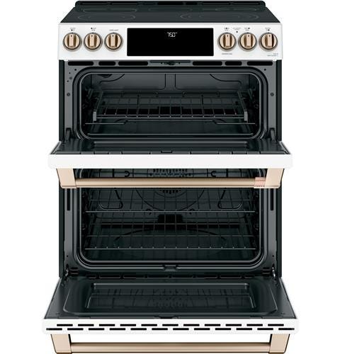 Café™ 30" Slide-In Front Control Radiant and Convection Double Oven Range CES750P4MW2