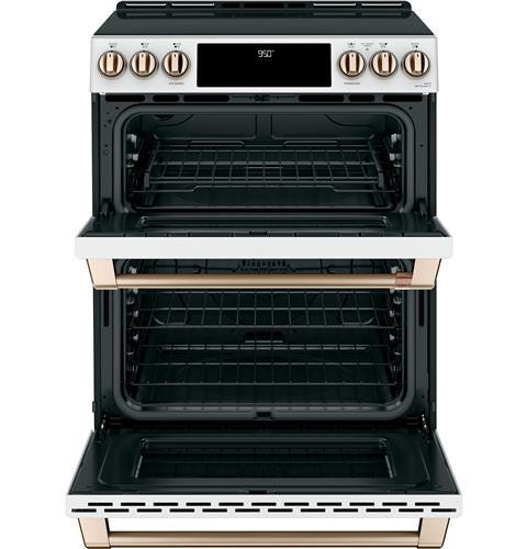 Café 30" Slide-In Front Control Induction and Convection Double Oven Range CHS950P4MW2