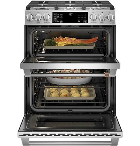 Café 30" Slide-In Front Control Gas Double Oven with Convection Range CGS750P2MS1