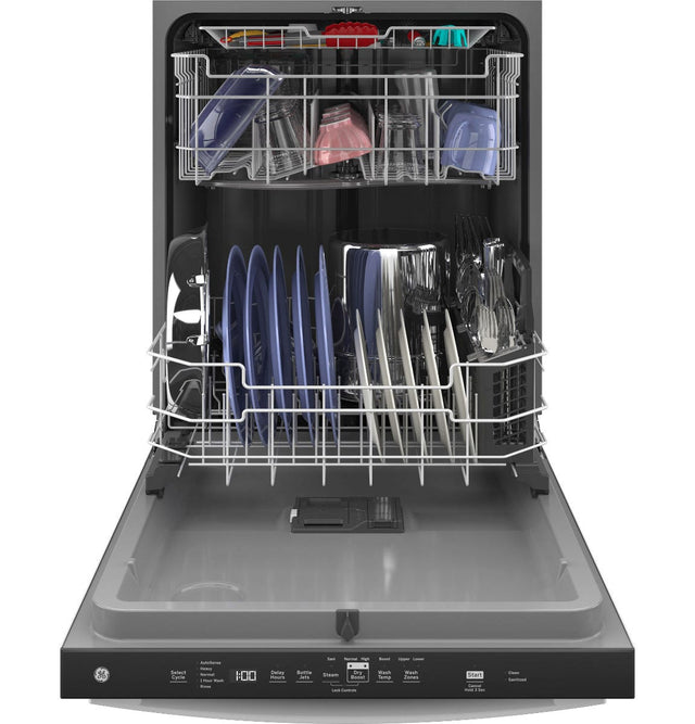 GE® ENERGY STAR® Top Control with Plastic Interior Dishwasher with Sanitize Cycle & Dry Boost GDT630PGRWW