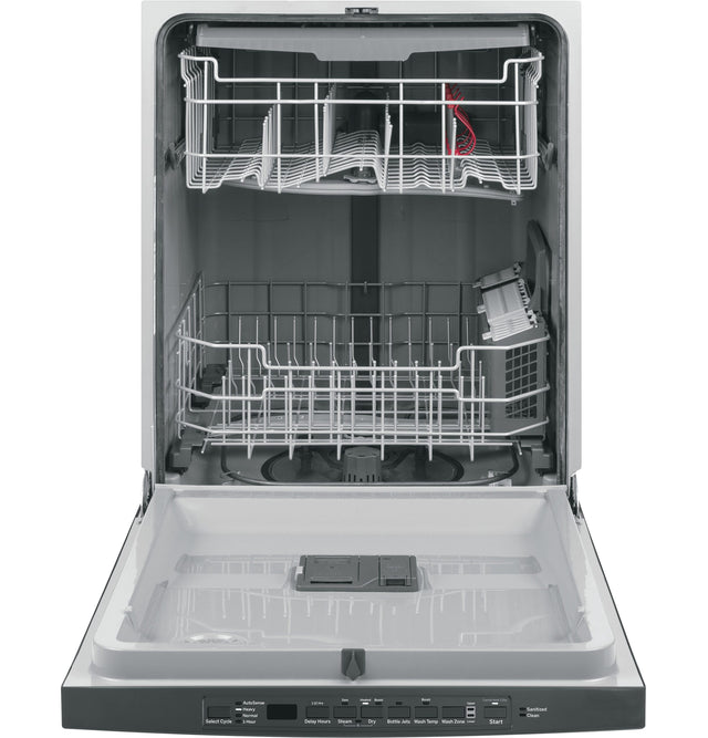 GE GE® ENERGY STAR® Top Control with Plastic Interior Dishwasher with Sanitize Cycle & Dry Boost GDT630PGRBB