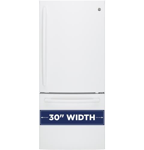GE Series ENERGY STAR 20.9 Cu. Ft. Bottom Freezer Refrigerator GDE21EGKWW