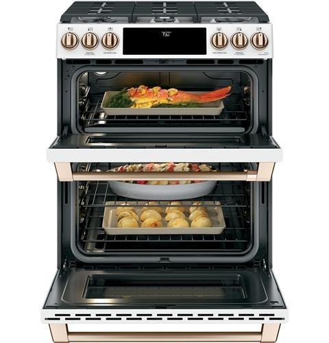 Café 30" Slide-In Front Control Gas Double Oven with Convection Range CGS750P4MW2