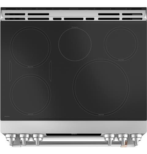 Café 30" Slide-In Front Control Induction and Convection Double Oven Range CHS950P2MS1