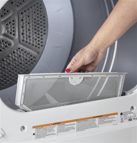 GE 6.2 cu. ft. capacity aluminized alloy drum electric dryer GTX33EASKWW