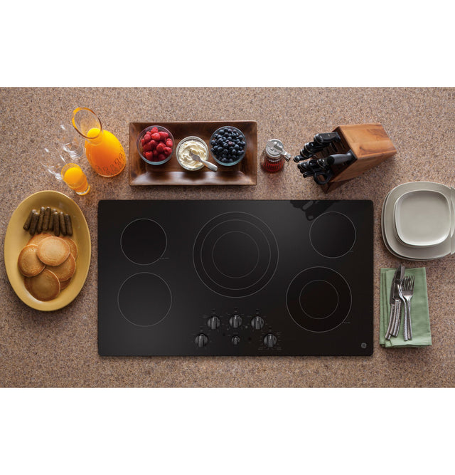 GE 36" Built-In Knob Control Electric Cooktop JEP5036DTBB