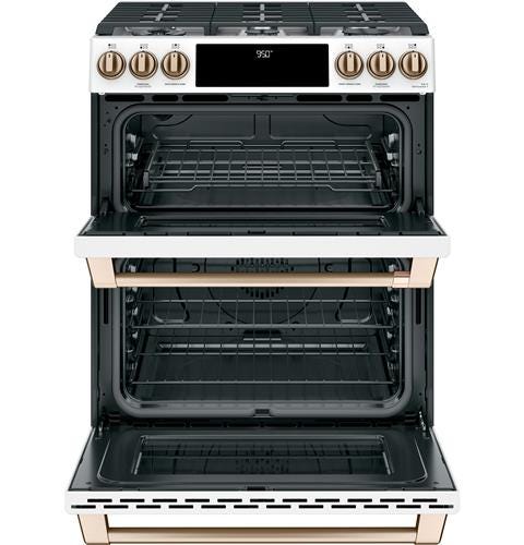 Café 30" Slide-In Front Control Dual-Fuel Double Oven with Convection Range C2S950P4MW2
