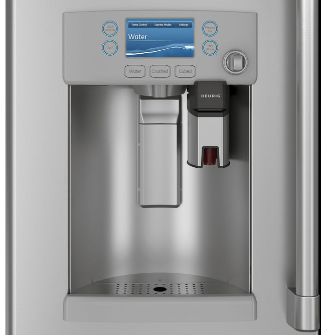 Café ENERGY STAR 22.2 Cu. Ft. Counter-Depth French-Door Refrigerator with Keurig K-Cup Brewing System CYE22UP2MS1