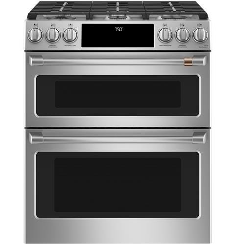 Café 30" Slide-In Front Control Gas Double Oven with Convection Range CGS750P2MS1