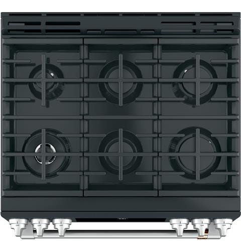 Café 30" Slide-In Front Control Gas Oven with Convection Range with Warming Drawer CGS700P3MD1