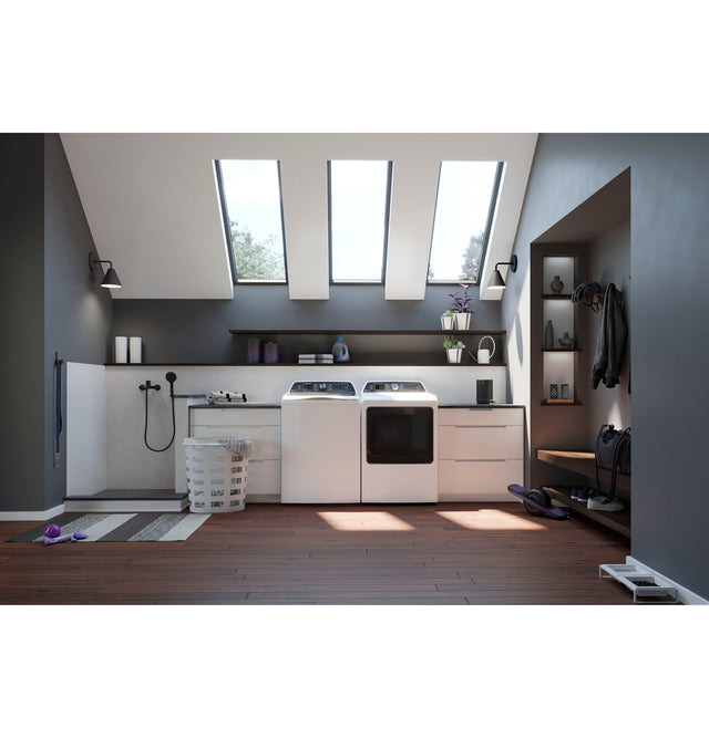 GE Profile 5.3 cu. ft. Capacity Washer with Smarter Wash Technology and FlexDispense PTW705BSTWS