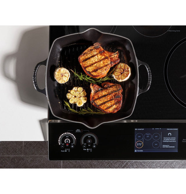 GE Profile 30" Smart Slide-In Front-Control Induction Fingerprint Resistant Range with In Oven Camera PHS93XYPFS