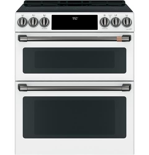 Café 30" Slide-In Front Control Induction and Convection Double Oven Range CHS950P4MW2