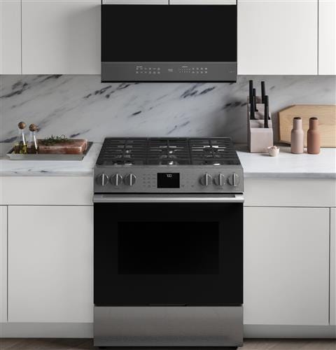 Café 30" Slide-In Front Control Gas Oven with Convection Range with Warming Drawer CGS700M2NS5