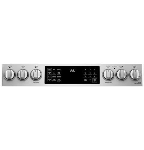 Café 30" Slide-In Front Control Induction and Convection Double Oven Range CHS950P2MS1