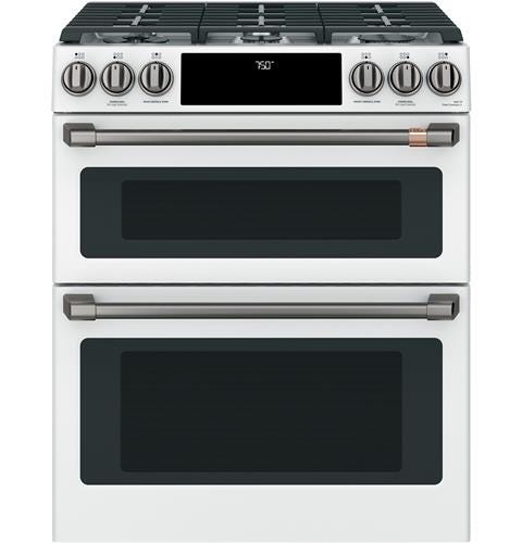 Café 30" Slide-In Front Control Gas Double Oven with Convection Range CGS750P4MW2