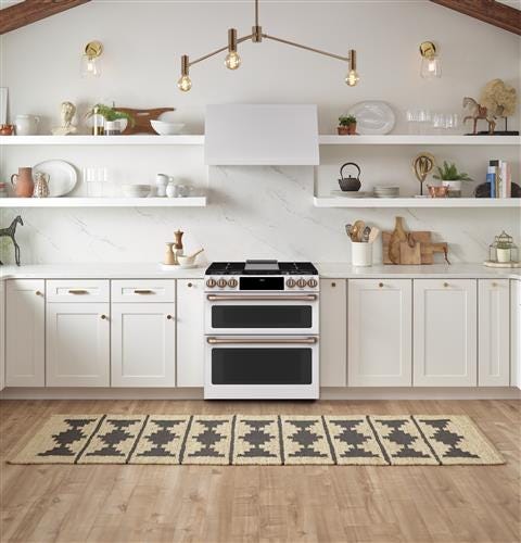 Café 30" Slide-In Front Control Dual-Fuel Double Oven with Convection Range C2S950P4MW2