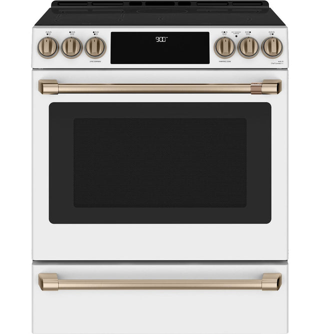 Café™ 30" Smart Slide-In, Front-Control, Induction and Convection Range with Warming Drawer CHS900P4MW2