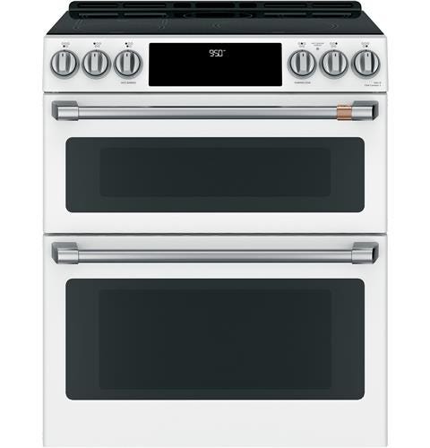 Café 30" Slide-In Front Control Induction and Convection Double Oven Range CHS950P4MW2