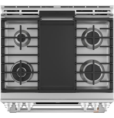 Café 30" Slide-In Front Control Gas Double Oven with Convection Range CGS750P2MS1
