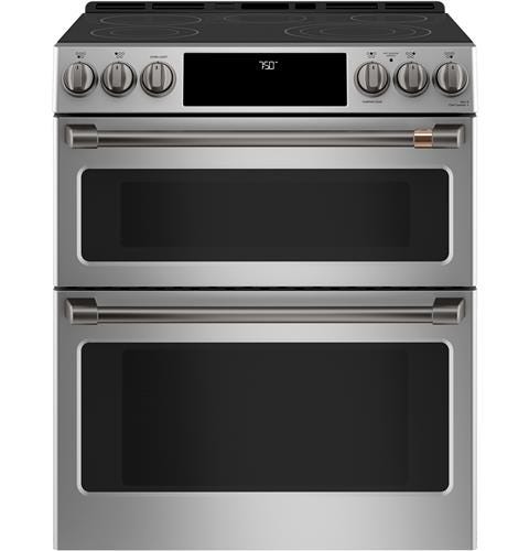 Café™ 30" Slide-In Front Control Radiant and Convection Double Oven Range CES750P2MS1