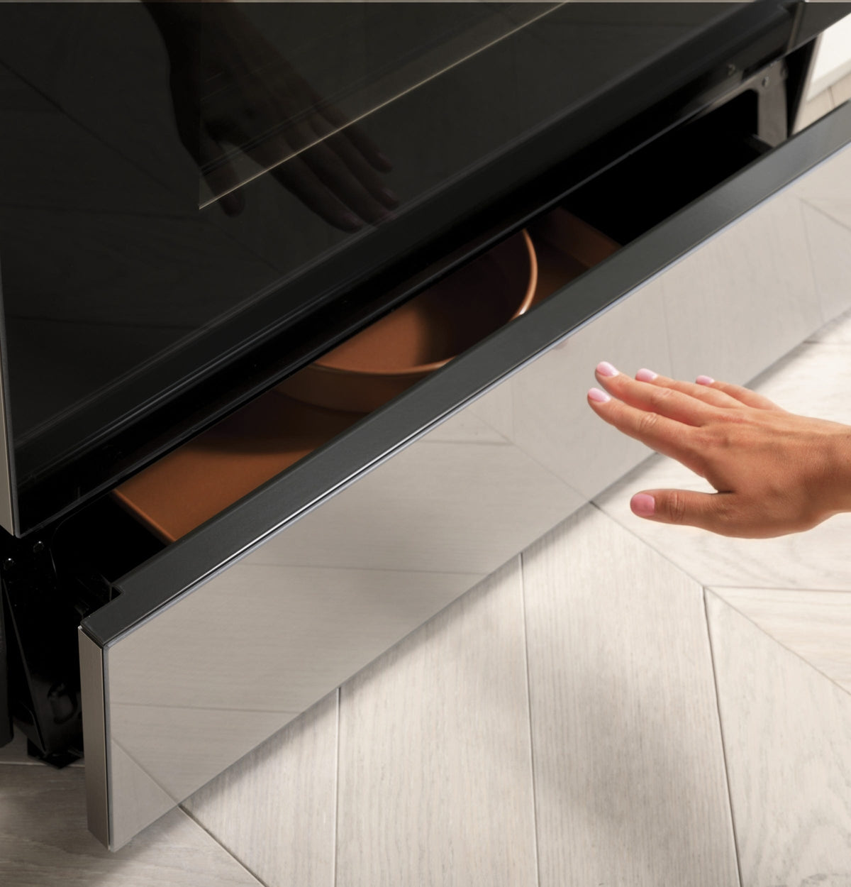 Café 30" Slide-In Front Control Gas Oven with Convection Range with Warming Drawer CGS700M2NS5