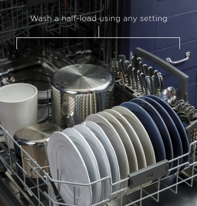 GE GE® ENERGY STAR® Top Control with Plastic Interior Dishwasher with Sanitize Cycle & Dry Boost GDT630PGRBB