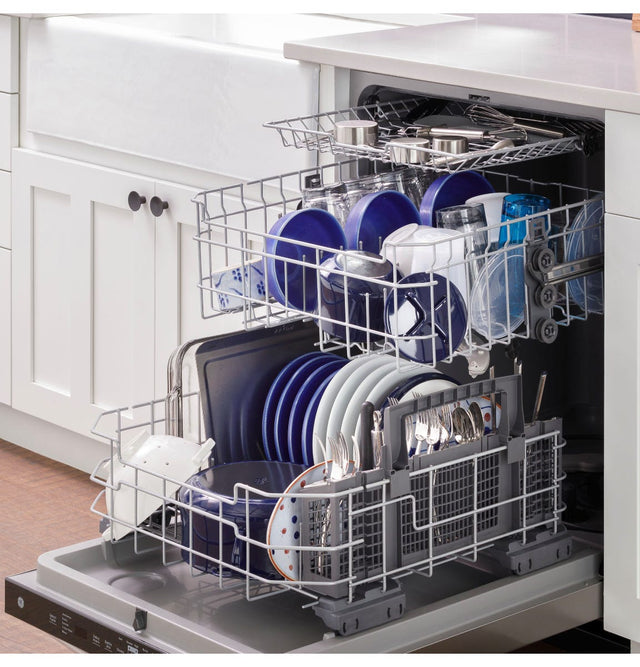 GE® ENERGY STAR® Top Control with Plastic Interior Dishwasher with Sanitize Cycle & Dry Boost GDT630PGRWW