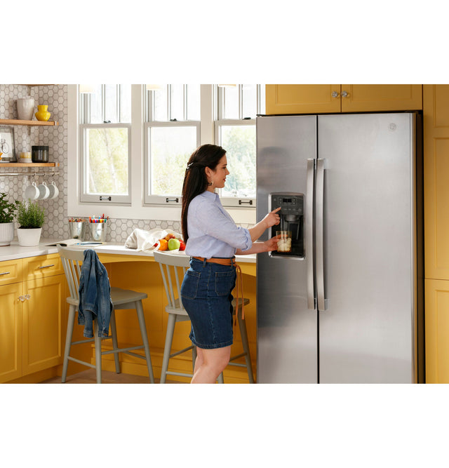 GE 25.3 Cu. Ft. Side-By-Side Refrigerator GSS25GMPES