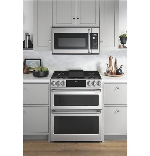 Café 30" Slide-In Front Control Dual-Fuel Double Oven with Convection Range C2S950P2MS1