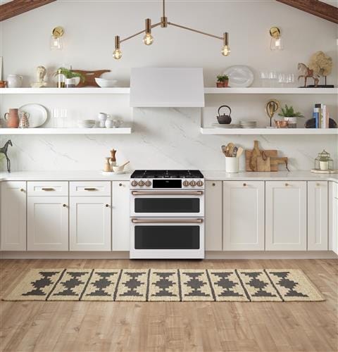 Café 30" Slide-In Front Control Dual-Fuel Double Oven with Convection Range C2S950P4MW2