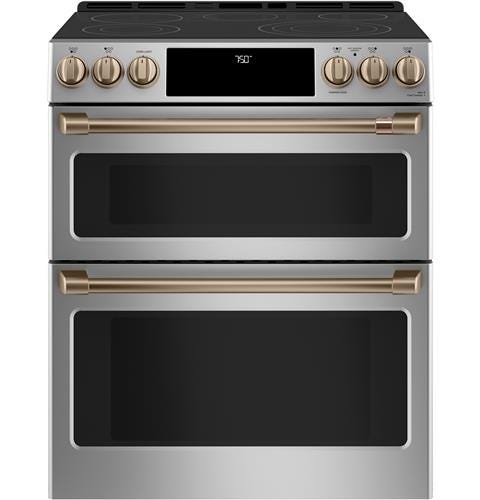 Café™ 30" Slide-In Front Control Radiant and Convection Double Oven Range CES750P2MS1