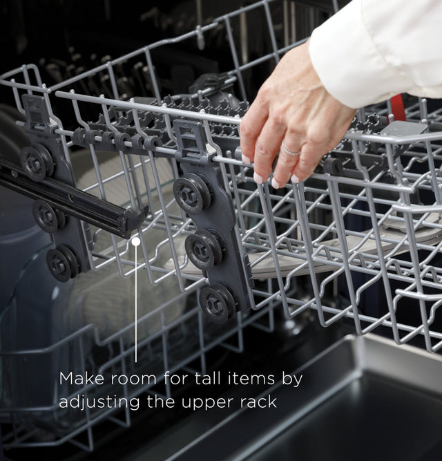 GE GE® ENERGY STAR® Top Control with Plastic Interior Dishwasher with Sanitize Cycle & Dry Boost GDT630PGRBB