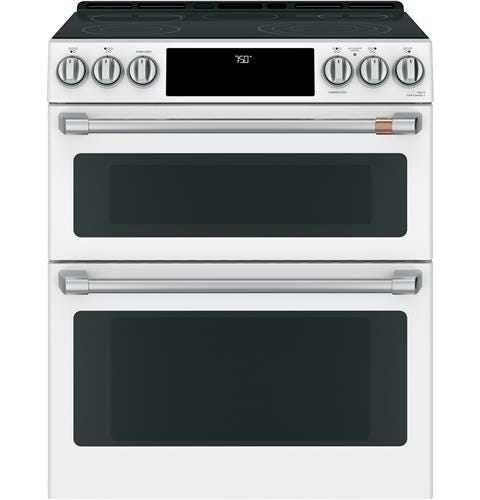 Café™ 30" Slide-In Front Control Radiant and Convection Double Oven Range CES750P4MW2