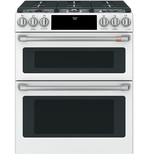 Café 30" Slide-In Front Control Gas Double Oven with Convection Range CGS750P4MW2