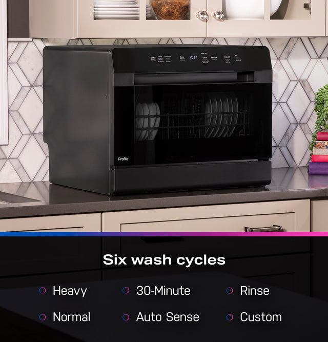 GE Profile™ ENERGY STAR® Smart Compact Dishwasher for Countertop or Built-In PZF560HGWBB