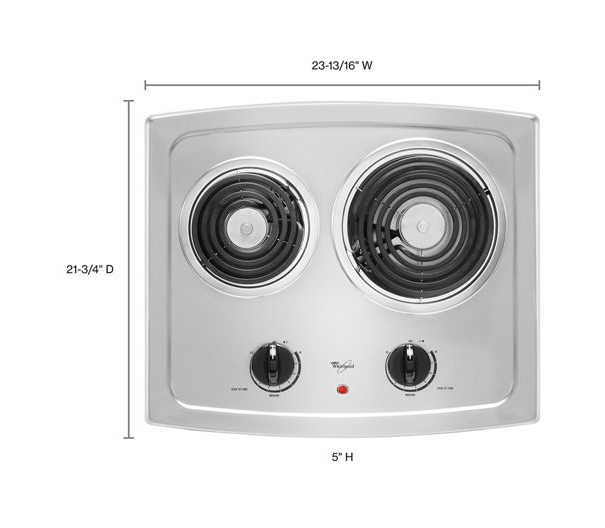 Whirlpool® 21-inch Electric Cooktop with High-Speed Elements RCS2012RS