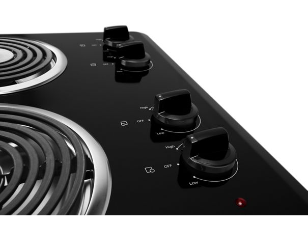 Whirlpool® 30" Electric Cooktop with Dishwasher-Safe Knobs WCC31430AB