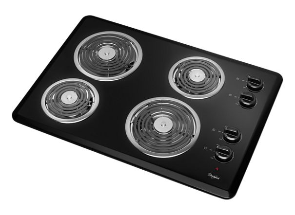 Whirlpool® 30" Electric Cooktop with Dishwasher-Safe Knobs WCC31430AB