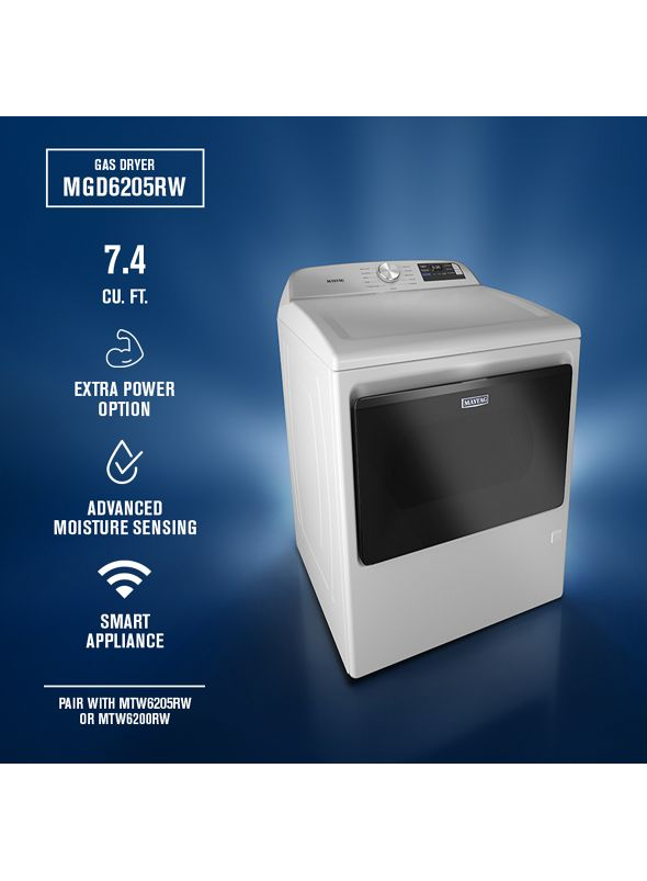 Maytag 7.4 cu. ft. Smart Top Load Dryer with Extra Power MGD6205RW