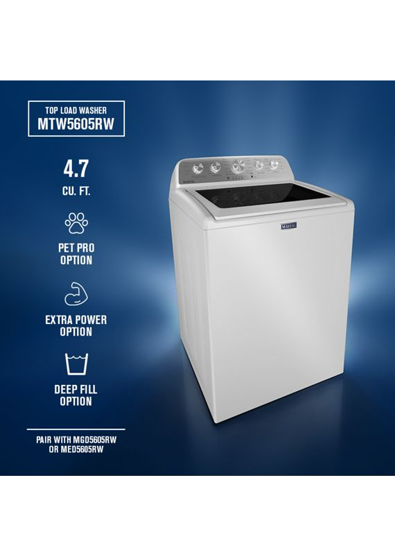 Maytag 4.7 cu. ft. Pet Pro Top Load Washer MTW5605RW