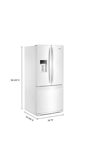 Whirlpool 30-inch Wide French Door Refrigerator - 20 cu. ft. WRF560SEHW