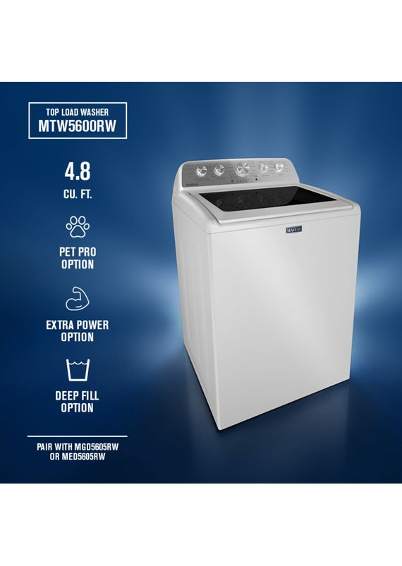 Maytag 4.8 cu. ft. Pet Pro Top Load Washer MTW5600RW