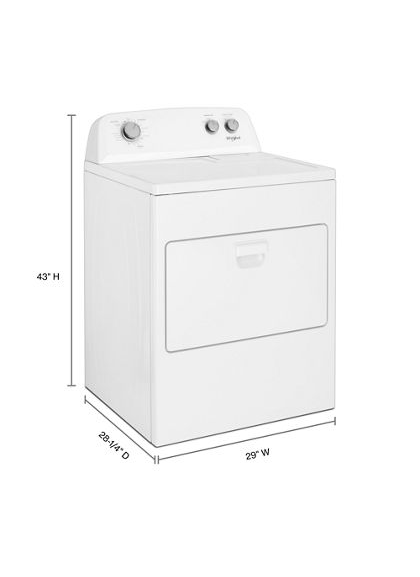 Whirlpool 7.0 cu. ft. Top Load Electric Dryer with AutoDry™ Drying System WED4850HW