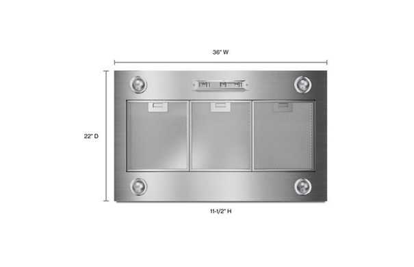Whirlpool 36" 585 or 1170 CFM Motor Class Custom Hood Liner UVL6036JSS
