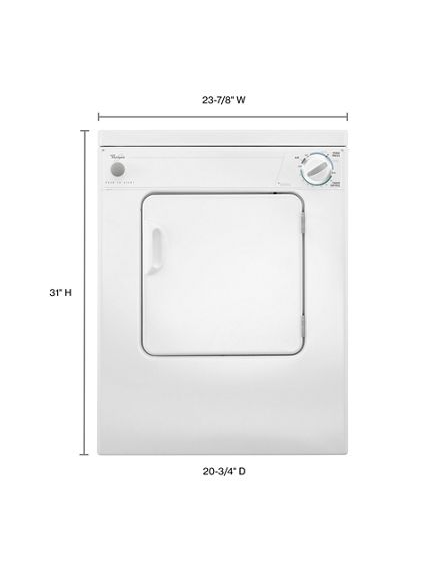 Whirlpool 3.4 cu. ft. Compact Electric Dryer with AccuDry Drying System LDR3822PQ